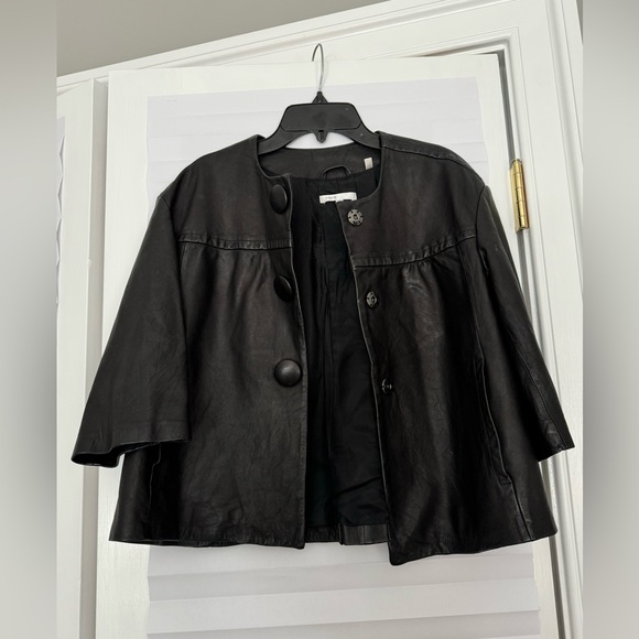 VINCE Leather Evening Jacket - Picture 2 of 7